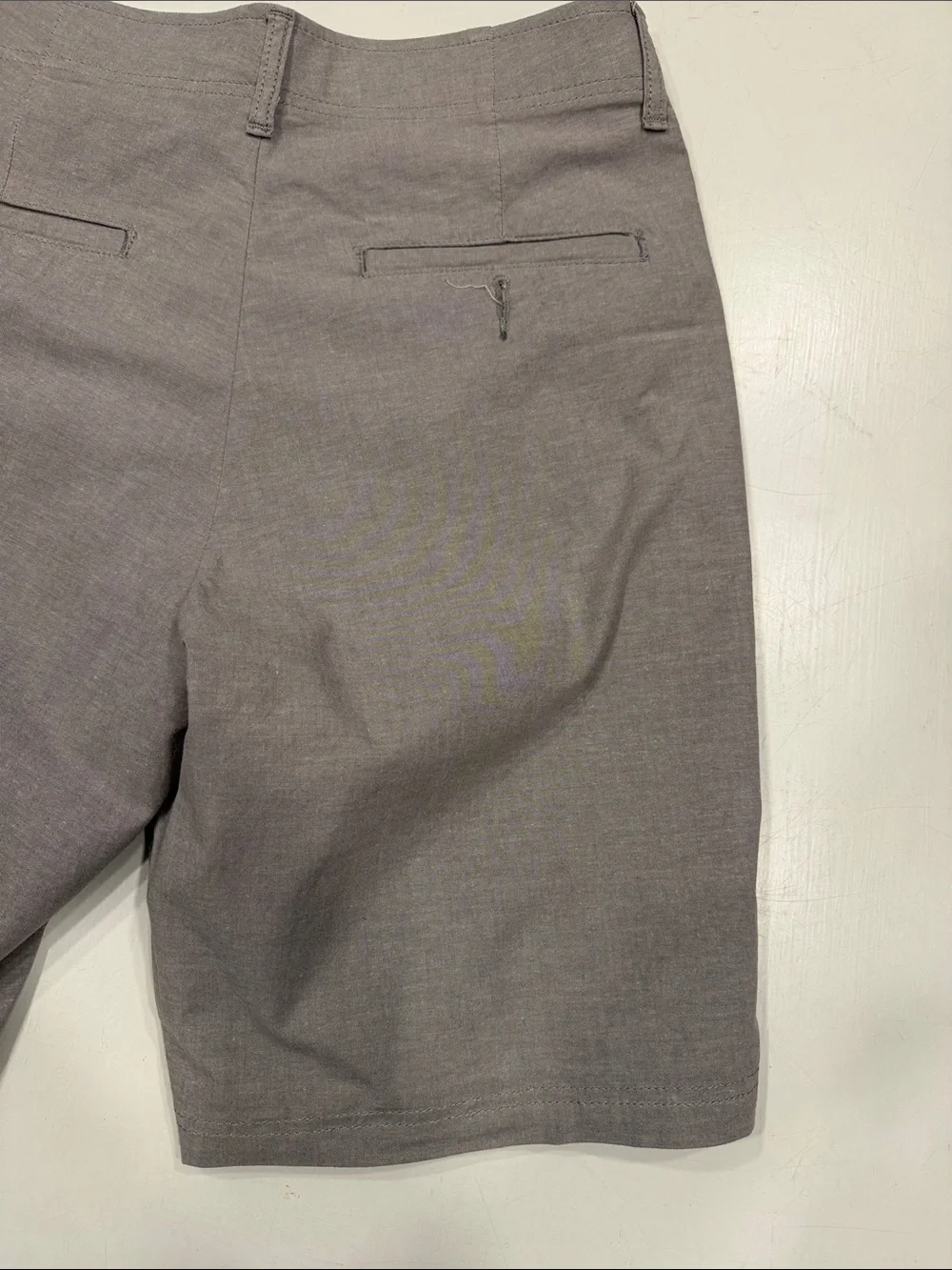 Lee Men's Extreme Comfort Light Gray Chambray Flat Front Shorts